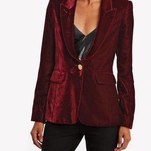 Smythe Burgundy Velvet Single-Button Blazer